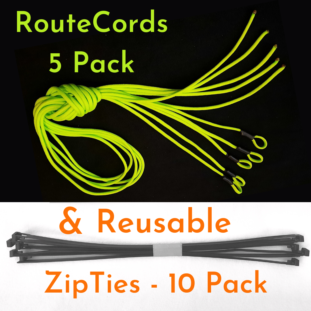 Attach RouteSigns with: RouteCords (57") & Reusable ZipTies (8"/14")