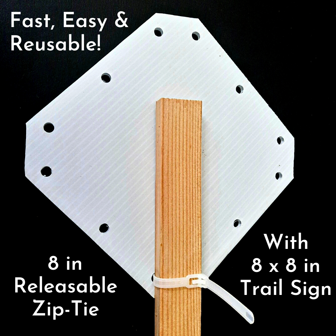 Attach RouteSigns with: RouteCords (57") & Reusable ZipTies (8"/14")