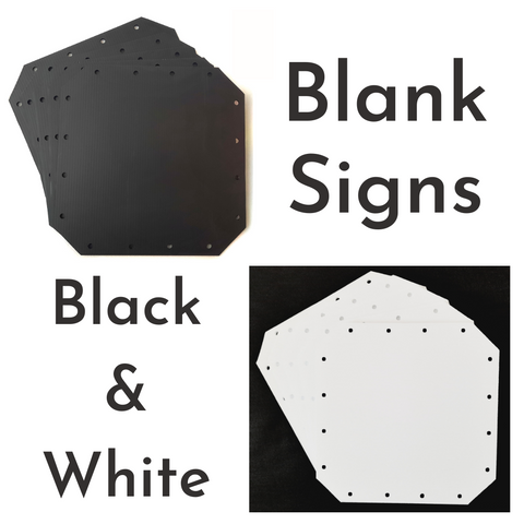 Blank Signs (12"x12") - 5 Packs - Black & White