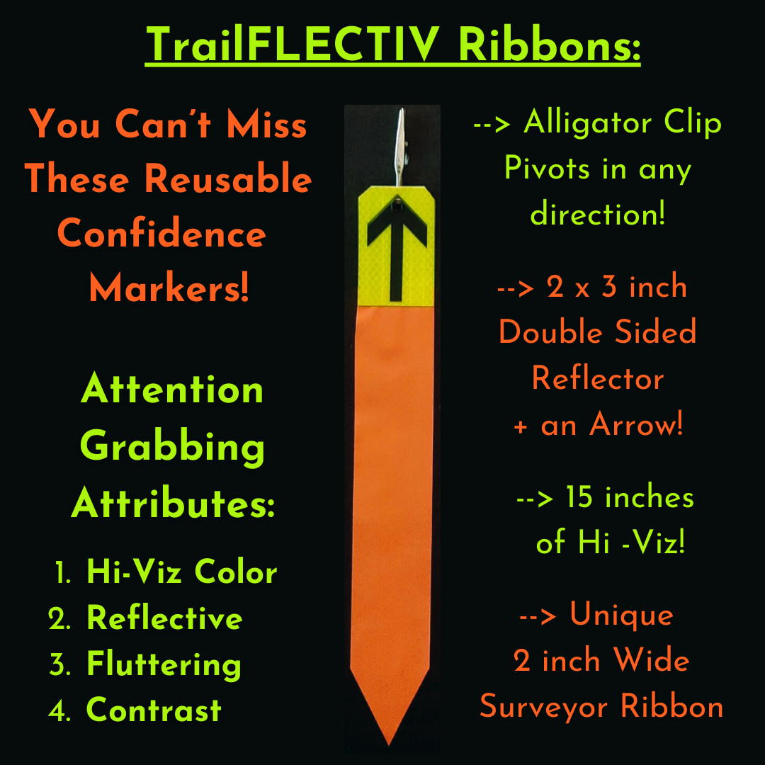 TrailFLECTIV Ribbons - 5 Packs - Reflective Hi-Viz Trail Markers