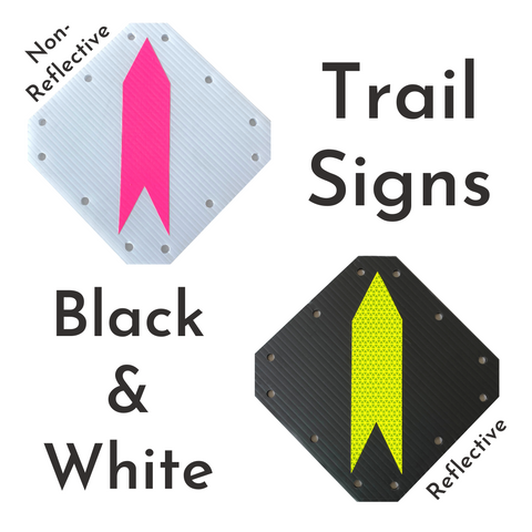 Trail Signs (8"x8") - 5 Packs - Reflective & Non-Reflective Arrows!
