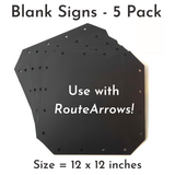 Black Blank Signs - 5 Packs
