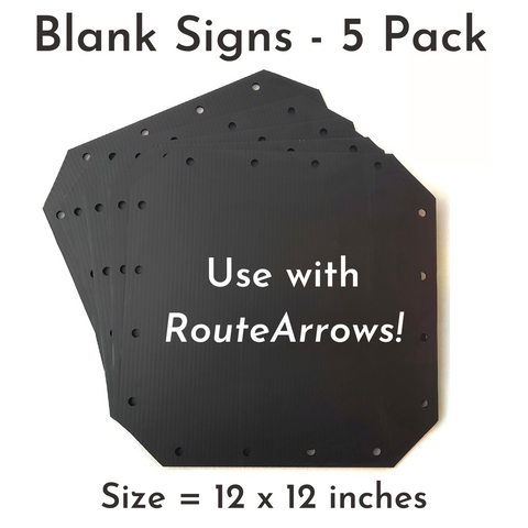 Black Blank Signs - 5 Pack